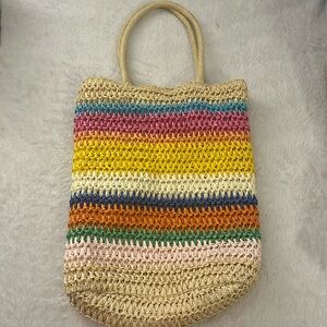 100% paper colorful‎ shoulder bag with magnetic closure and pockets